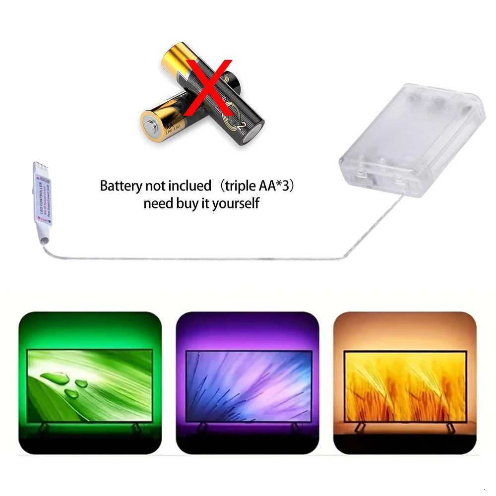 Battery box powered LED color light strip free 24 keys remote control suitable for TV backlight living room etc W251112