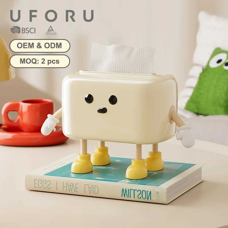 UFORU Desktop cute tissue box household creative living ro bedro decoration creative simple mti-functional paper box Y251112