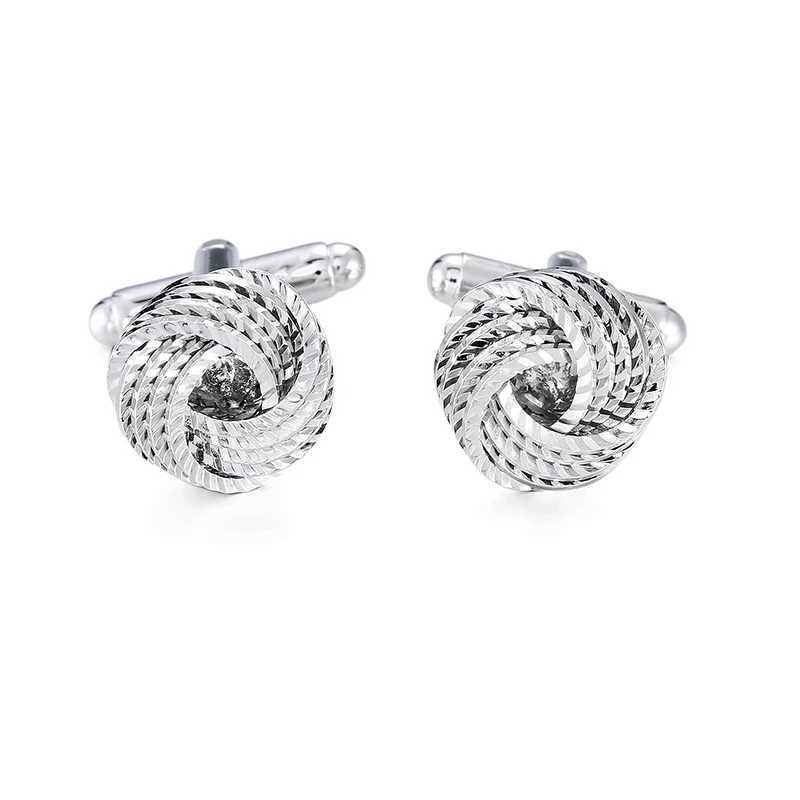 High quality French classic cufflinks twisted cufflinks in gold silver black blue purple mens knot mens jewelry cufflinksT250412
