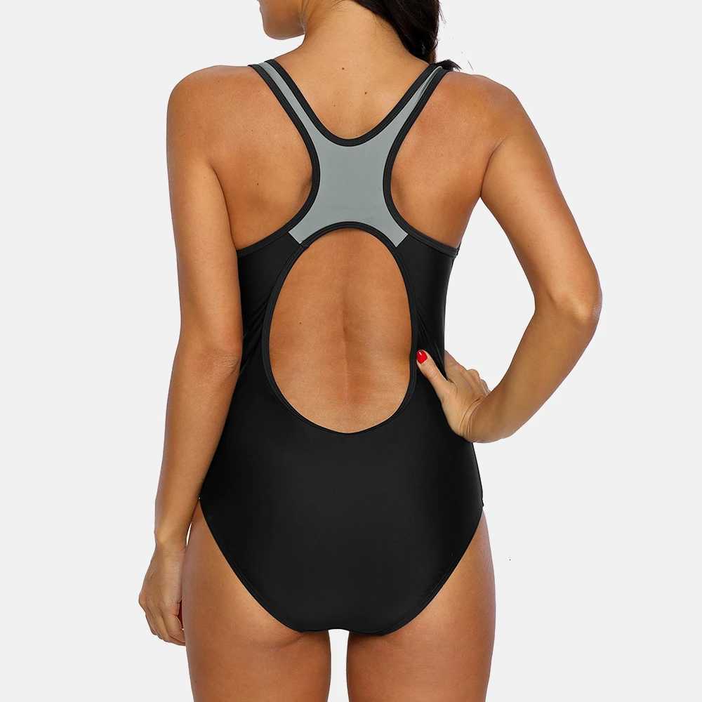 Anfilia One Piece Women Sports Swimwear sport swimsuit patchwork swimsuit Striped Swimsuit Women Bikini Beach Wear Bathing SuitW251113