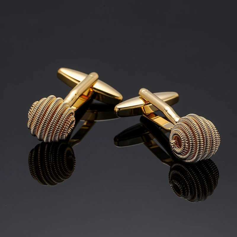 Classic Mens Shirt Twisted Cufflinks High Quality Blue Black Spiral Knot Cufflinks Business Set Accessories JewelryT250412