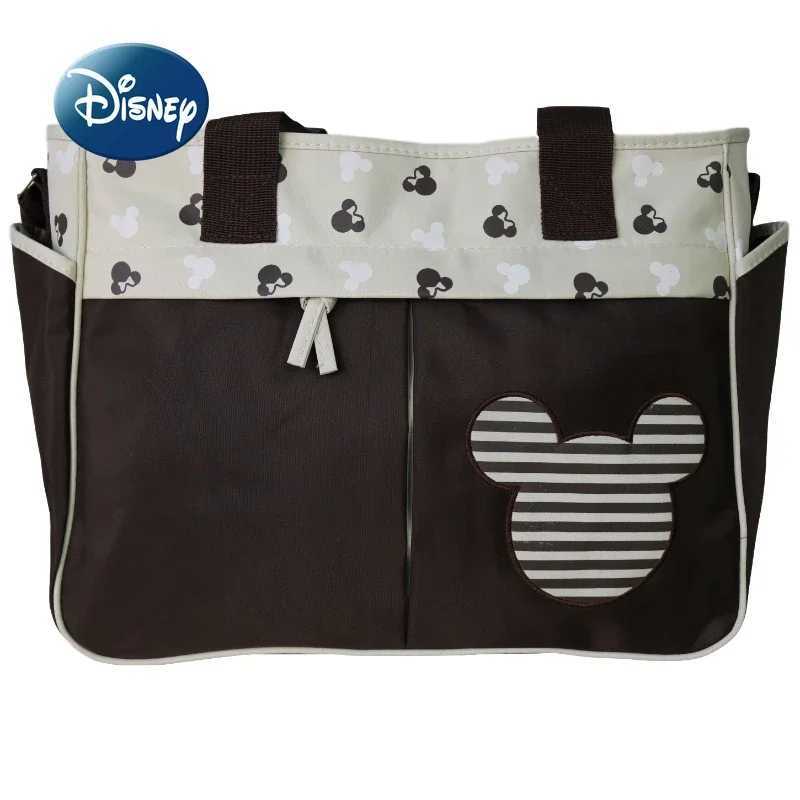 Disney Mickey New Diaper Bag Handbag Cartoon Cute Fashion 2-piece Baby Bag Large Capacity Multi Functional Baby Diaper BagXJ250412