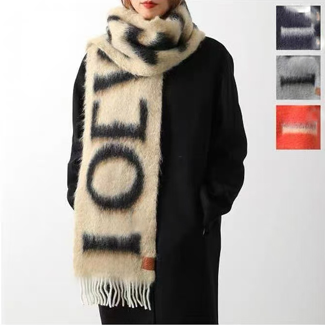 12A scarf designer scarf luxury scarf designer letter tie-dye scarf wool material warm versatile style fashion scarf Solid color multi-color scarf pretty