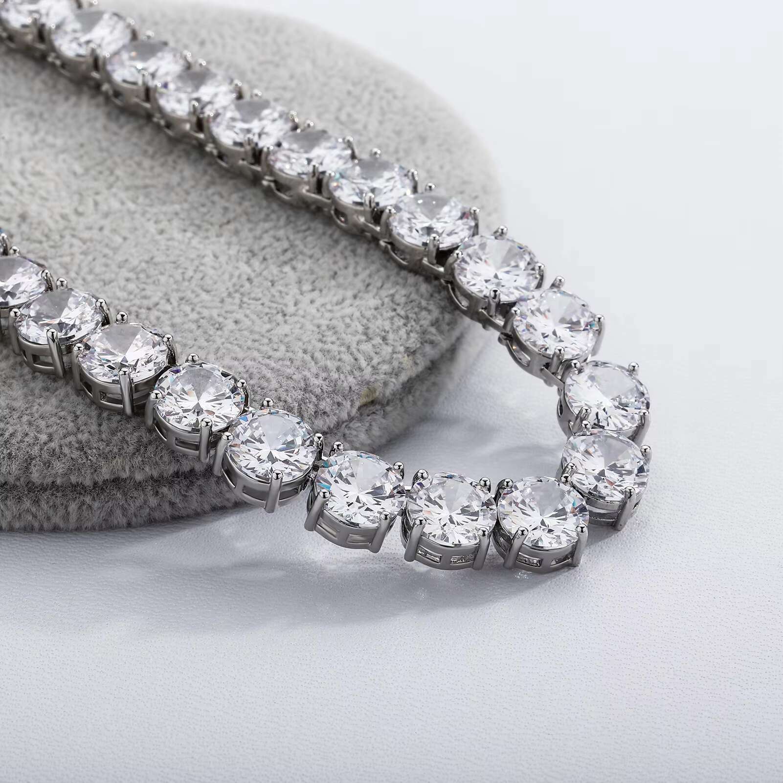 Wholesale Hip Hop Necklace 10mm Zircon Brass Diamond Tennis Chain Necklace