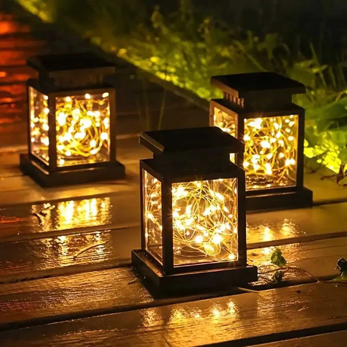 1pc Solar Star Copper Wire Palace Lantern Lamp Waterproof Outdoor Decorative Lights For Courtyard Garden Villa Terrace Courtyard M251113
