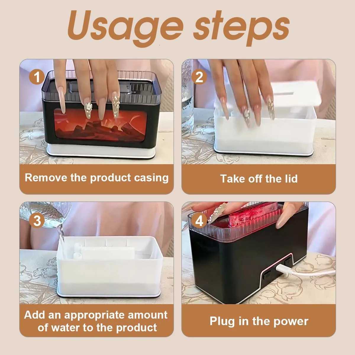 Simulation 3D Fireplace Flame Aromatherapy Machine Home Desktop Aromatherapy Sprayer Colorful Essential Oil Aromatherapy Machine Y251113