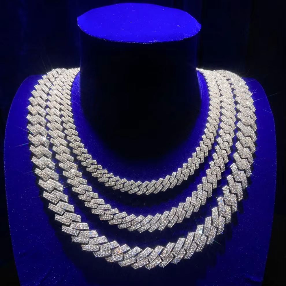 Men Iced Out Hip Hop Jewelry Factory Price 8mm 10mm 12mm Width Cuban k Chain Necklace