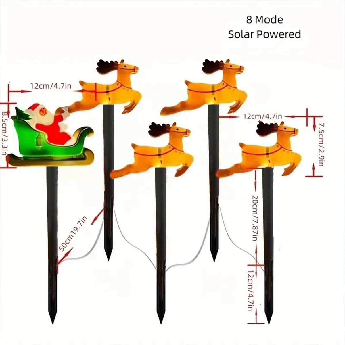 5pcs Christmas Silhouette Outdoor Pathway Lights Christmas Outdoor Waterproof Stakes Marker Lamps For Home Garden Patio Decor M251113