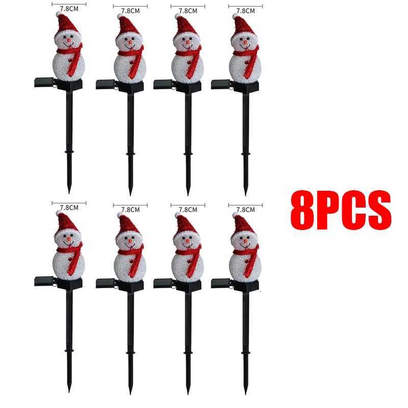 Christmas Decorations Light Solar Light Snowman Christmas Outdoor Solar Powered Stakes Lights for Corridor Patio Lawn Decoration M251113
