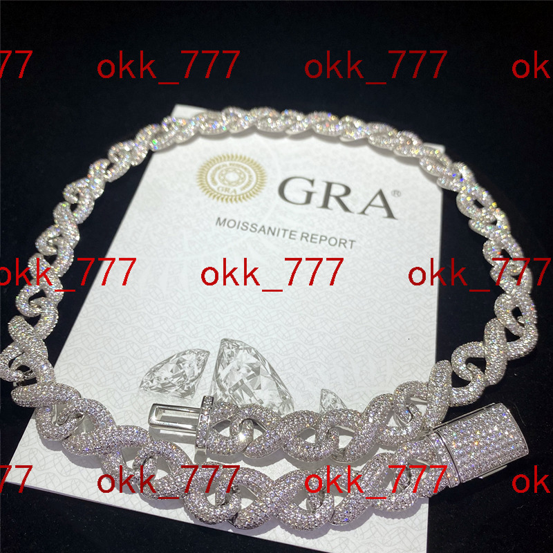 Full Iced Out Classic Box Clasp Moissanite Cuban Link Chain Fine Hip Hop Men Jewelry S925 Cuban Necklace Bling Diamond Chain