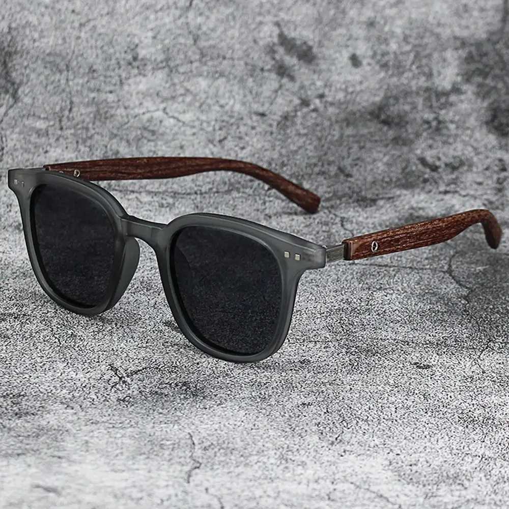 Trendy Retro Wood Grain Sunglasses for Women and Men New Square Frame Sun Glasses UV Protection Cycling Eyewear Outdoor StreetC250412