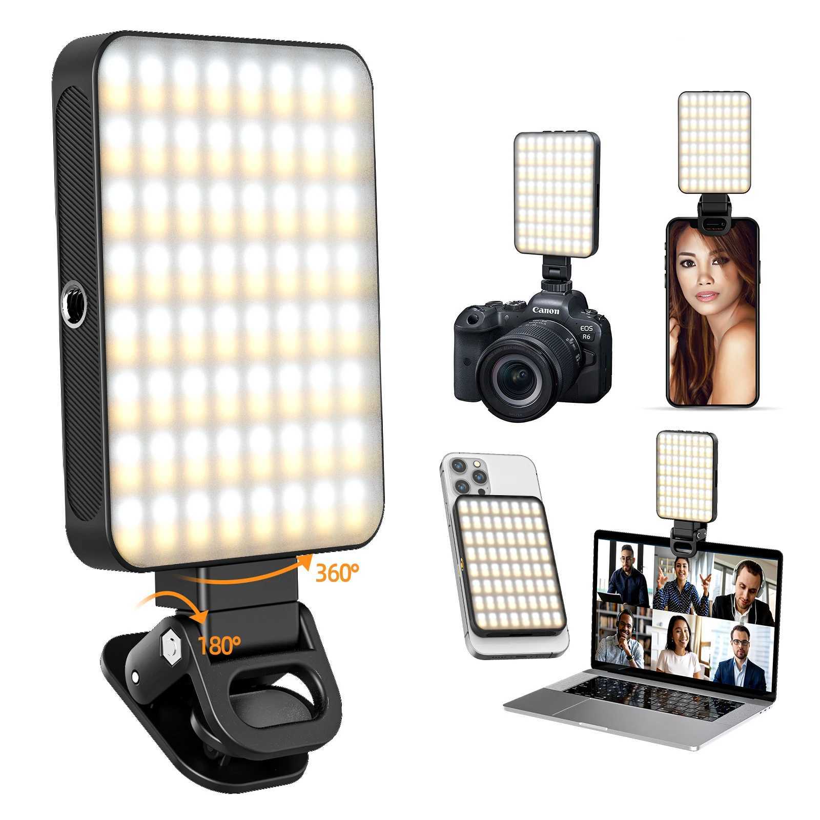 128LED Rechargeable Selfie Light Clip Magnetic Fill Light for Phone Laptop Tablet For Vlogging Video Conference Live StreamM251113