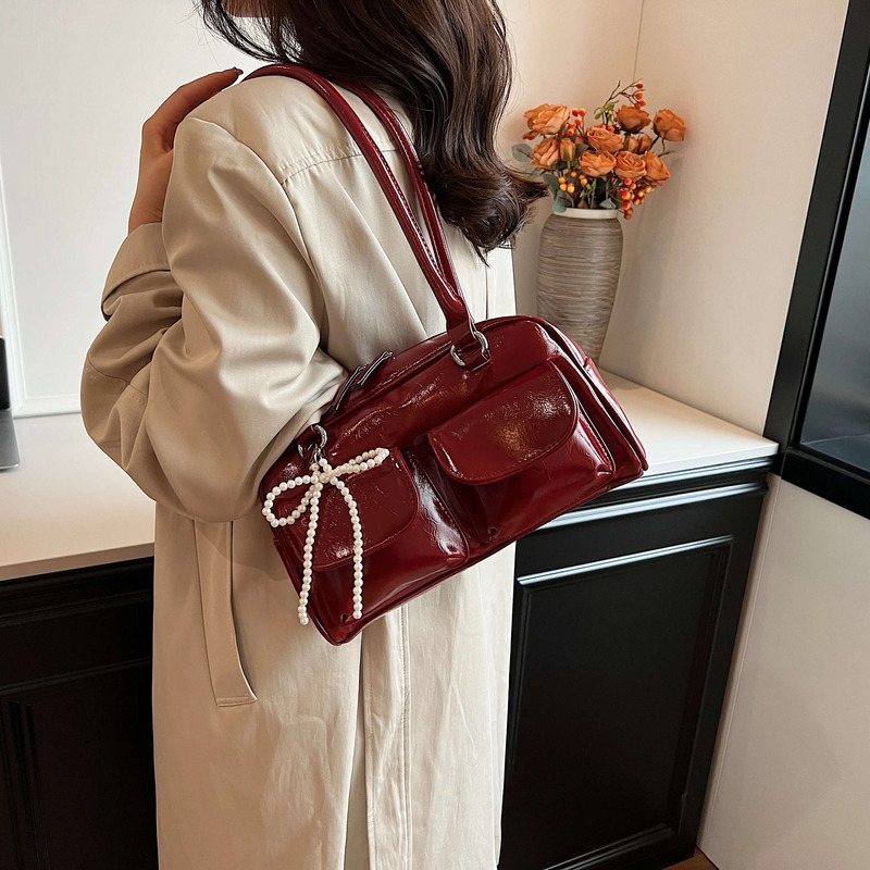 Fashionable Underarm Bow For Women 2024 Korean Edition New Simple Leisure Pillow Trendy Versatile Shoulder Bag