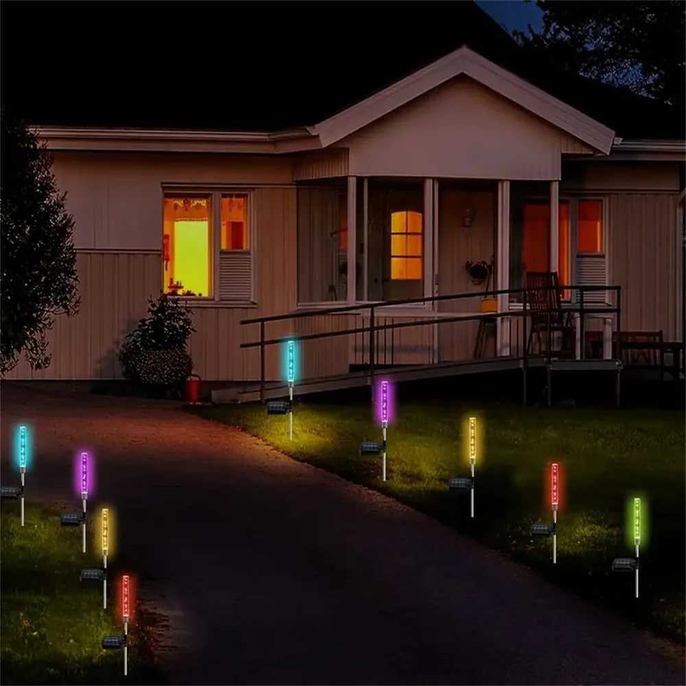1/2/4PC Solar Reed Lamp Bubble Stick RGB Colorful Acrylic Courtyard Park Scenic Area Lawn Garden Insertion Landscape Lamp M251113