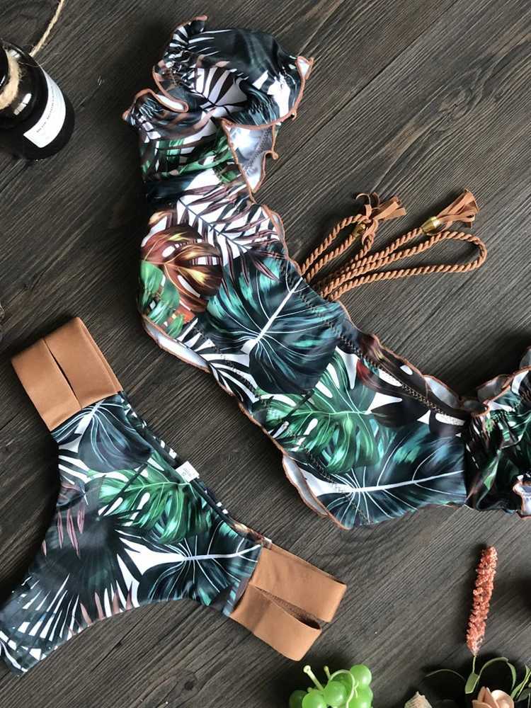 RUOTONGSEPT New Push Up 2024 Bikini Set Women Swimsuit Ruffle Biquini Swimwear Sexy Brazilian Ribbed Beachwear Bathing SuitW251113