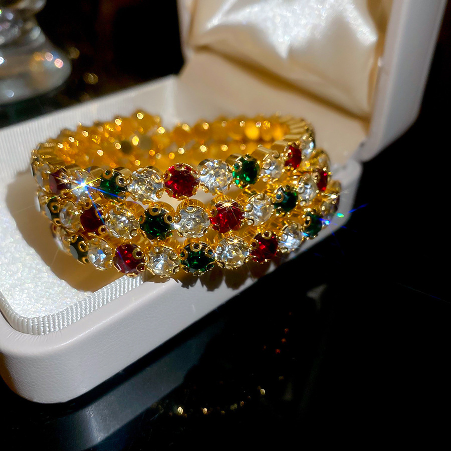 French Retro Diamond-Encrusted Three-Layer Open Dopamine Temperament Niche Versatile Bracelet Light Luxury High-End Feel Jewelry - view 6