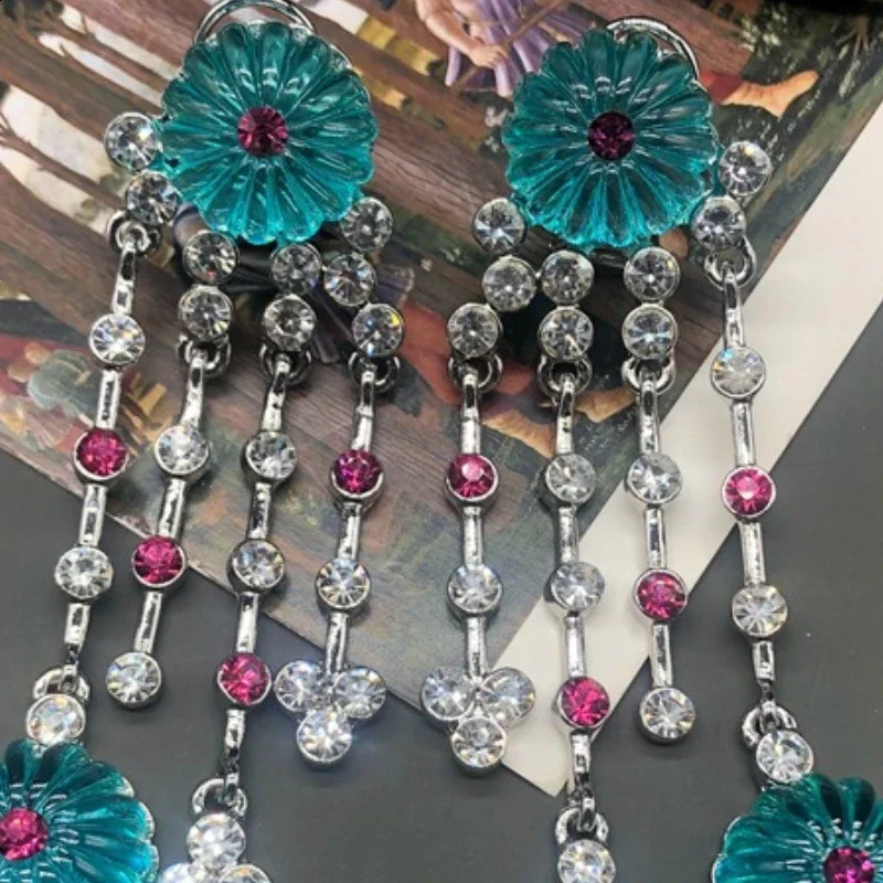 NISHIZAWA Hyperbole Tassels Earrings for Women Style Vintage Fashion Jewelry Geometric Elegant Aretes De Mujer 250411