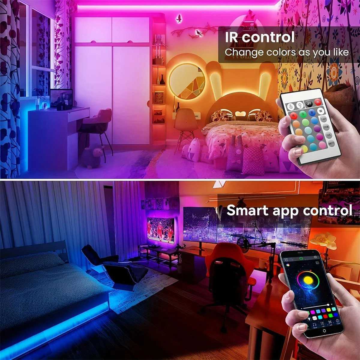 30 LEDS/meter LED Strip Bluetooth APP Control With Battery And US plug Power Supply For Home Decoration And Ambient Lighting W251112