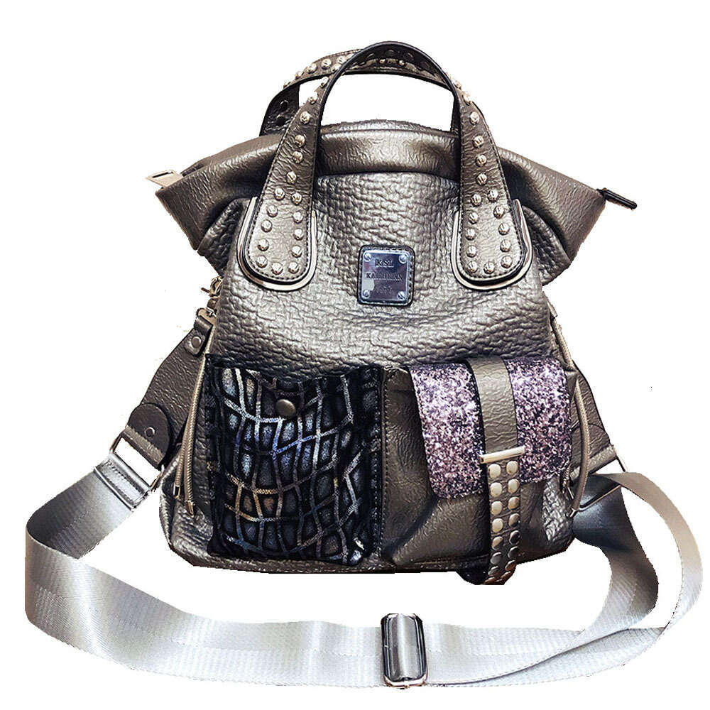 Backpack Large Capacity Casual Trendy Korean Edition Autumn/Winter Commuter Women's Premium Spliced Tote Bag