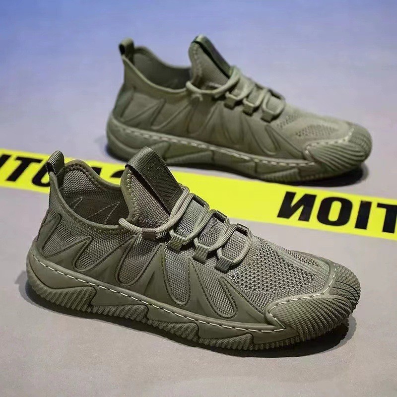 New Stylish Men's Casual Sports Shoes Outdoor Work Shoes 2025 Spring and Summer Hot Trend Sneakers Green Gray Sizes 39-44 free shipping