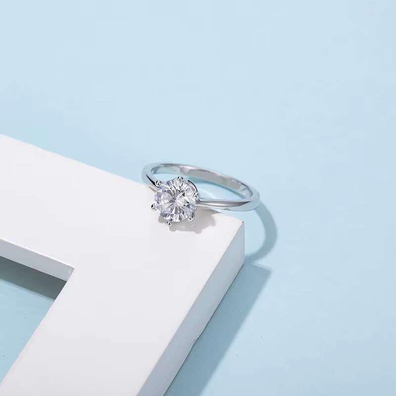 Fashion 925s Silver Jewelry Eternity Engagement Ring Moissanite Diamond Wedding Ring