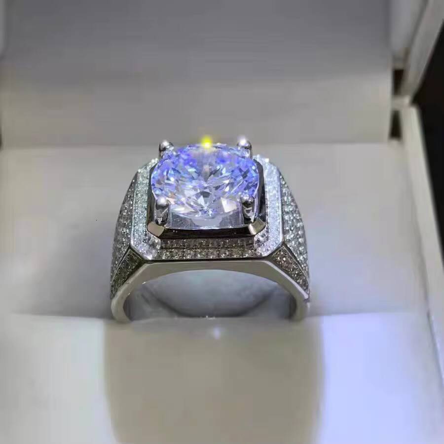 Gropshipping Elegant VVS Moissanite Round Diamond Custom 1ct Ring Sets Fashion Jewelry 925 Silver for Men