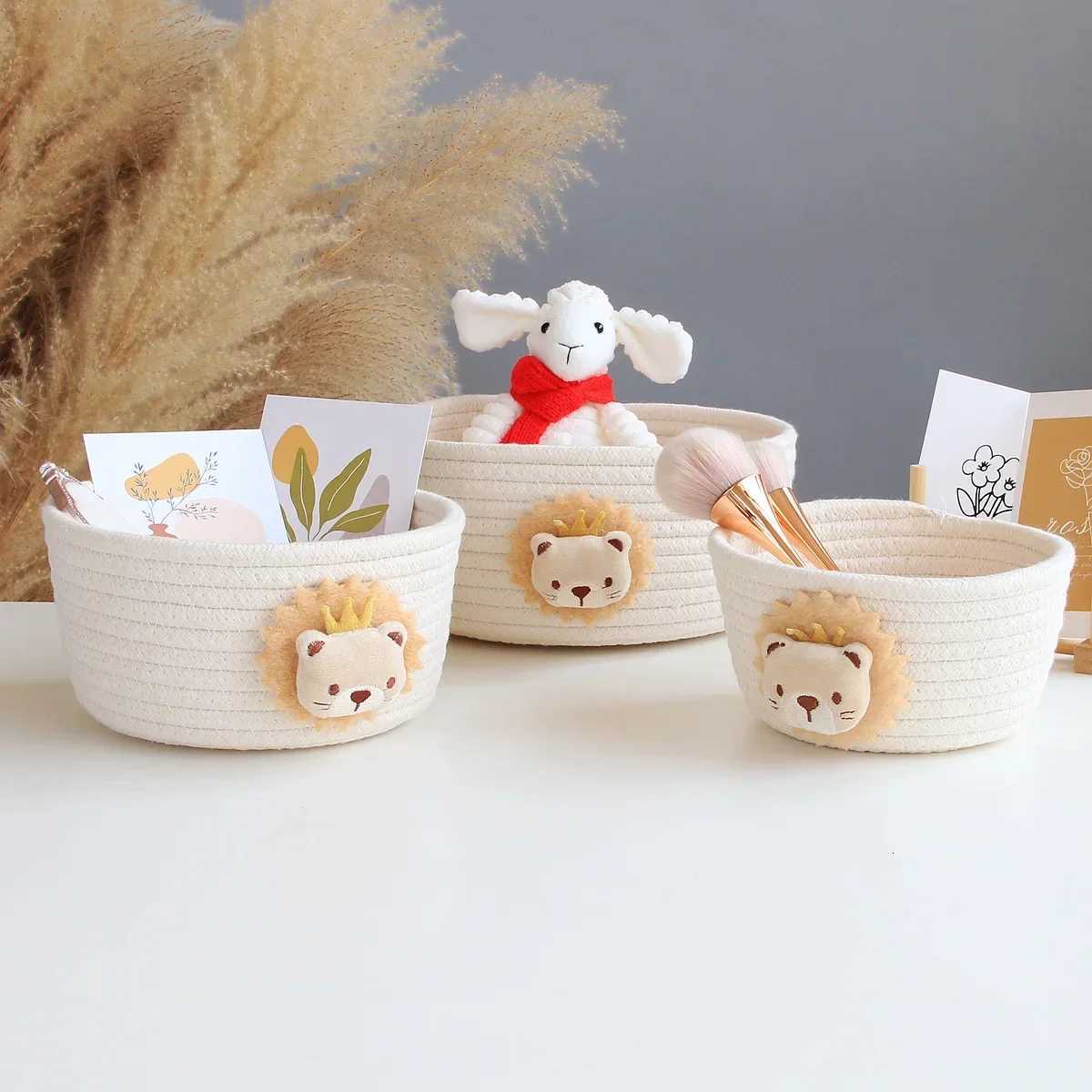 3D Pattern Design Cute Storage Baskets Simple Desktop Sundries Key Arrange Organizer Household Snacks Brages Sorting Tool Y251112