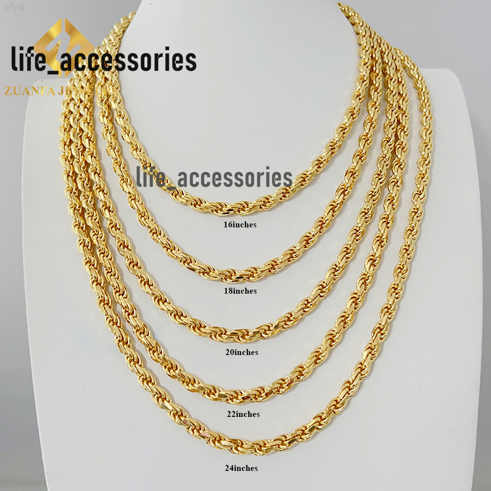 Mens Italian Heavy Chain 925 Sterling Silver Moissanite Diamond Cut 6mm Width Rope Necklace for Men