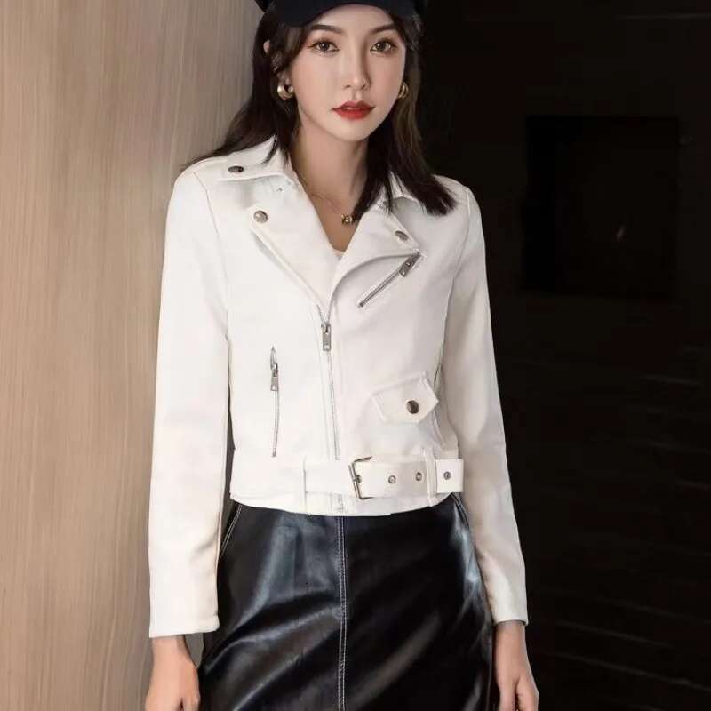 Designer Clothes Autumn Short Faux Women 2025 Basic Fashion Zipper Soft Motorcycle PU Leather Jacket Ladies Street Coat