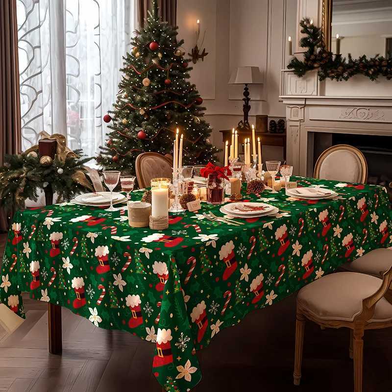 Christmas Christmas Dinner Table Cloth Nordic INS-style Restaurant Tablecloth Christmas Party Background Round Square Table Cover Reusable Y251113