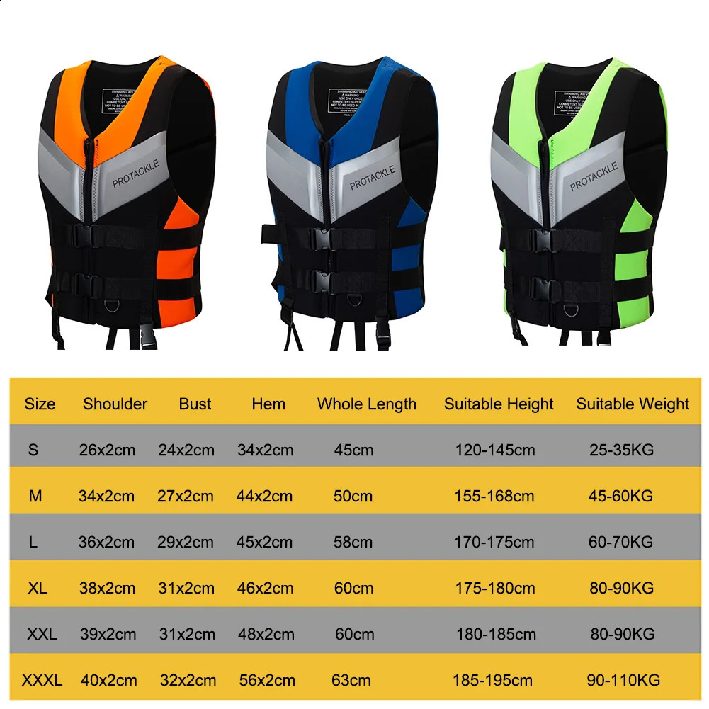 Neoprene Life Jacket Buoyancy Fishing Water Ski Vest Wear-resistant Survival Suit Water Sports Life Jacket For Swimming Fishing 250411
