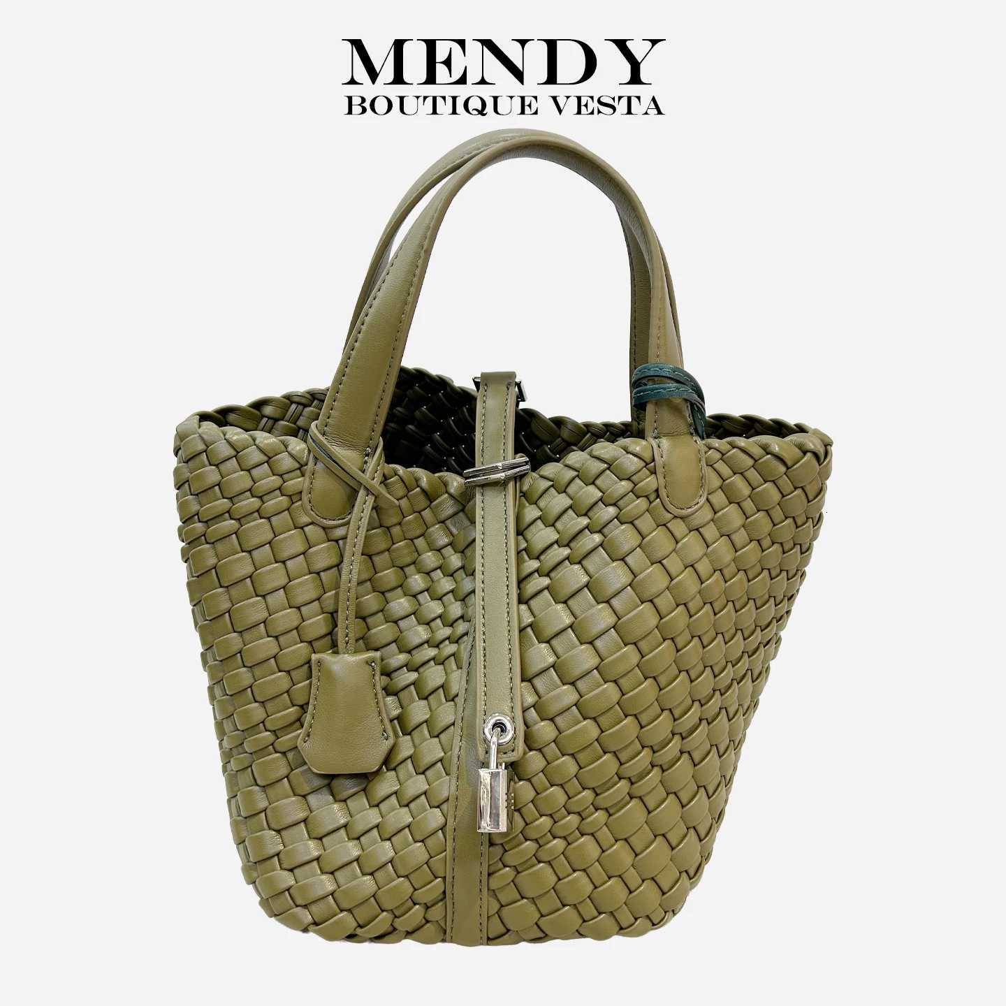 MENDY Bucket Bags Womens Totes Bags Hand Bags Designer Luxury Woven Bag Knitting Straw bag Soft Lady Handbags New In HandmadeW251112