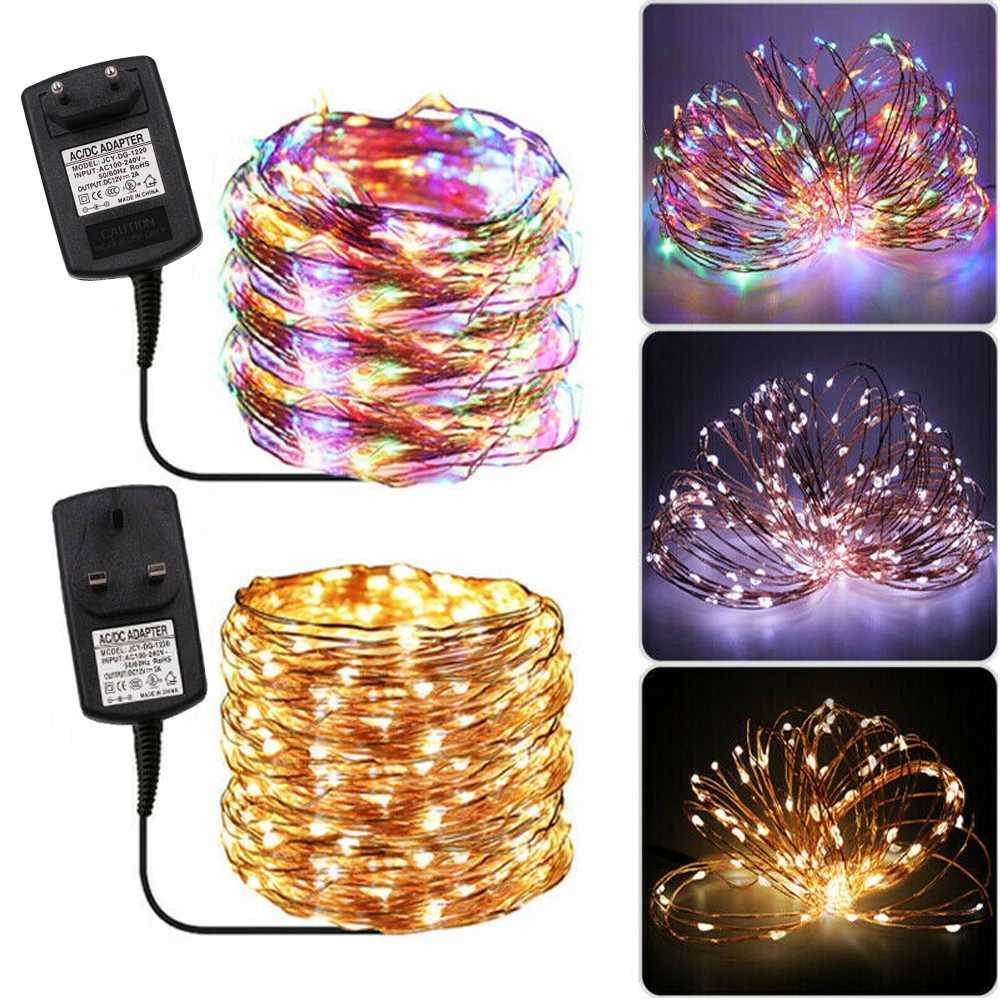 12V Led Fairy Lights Copper Wire String Christmas Lights 10M 20M 30M Holiday Outdoor Garland For Tree Wedding Party Decoration M251113