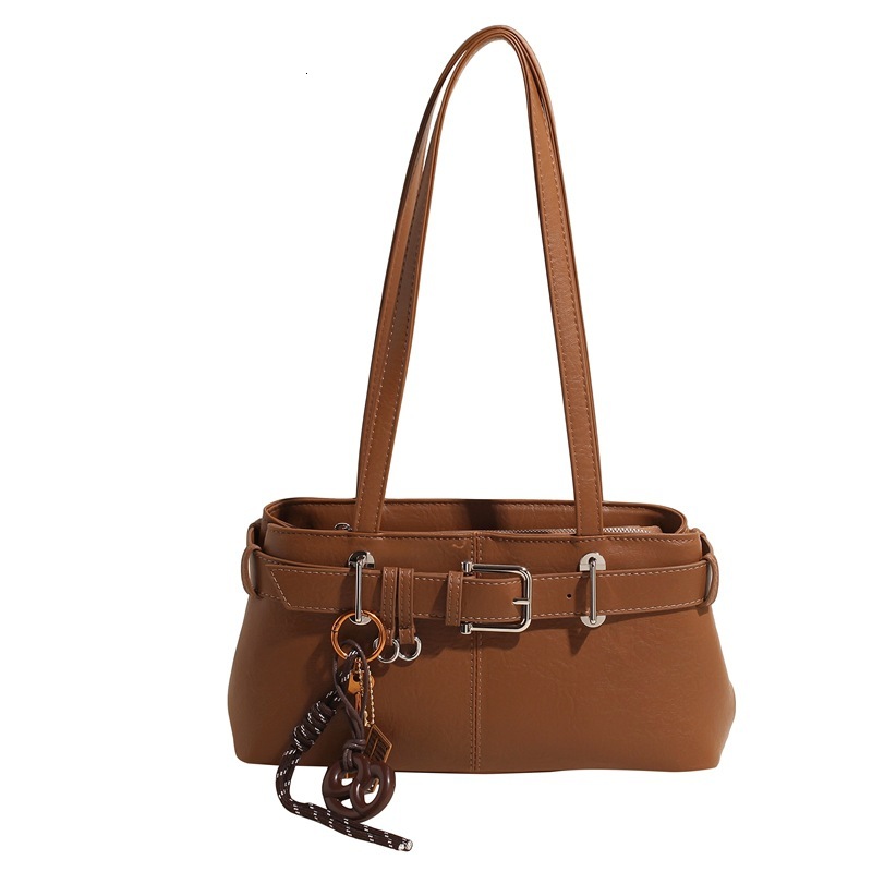 2025S Designer Women S Bag Small Korean Style Armpit Women S Commuting Belt Buckle Bag Fashionable And Stylish Shoulder Strap Tote Bag