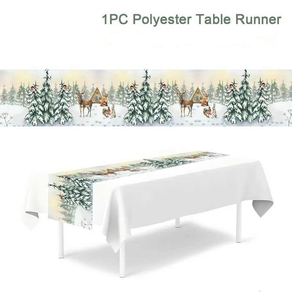 Christmas VIKAMA Christmas Table Runner Christmas Decorations Cartoon Christmas Table Flag Christmas Gifts New Year Decorations Y251113