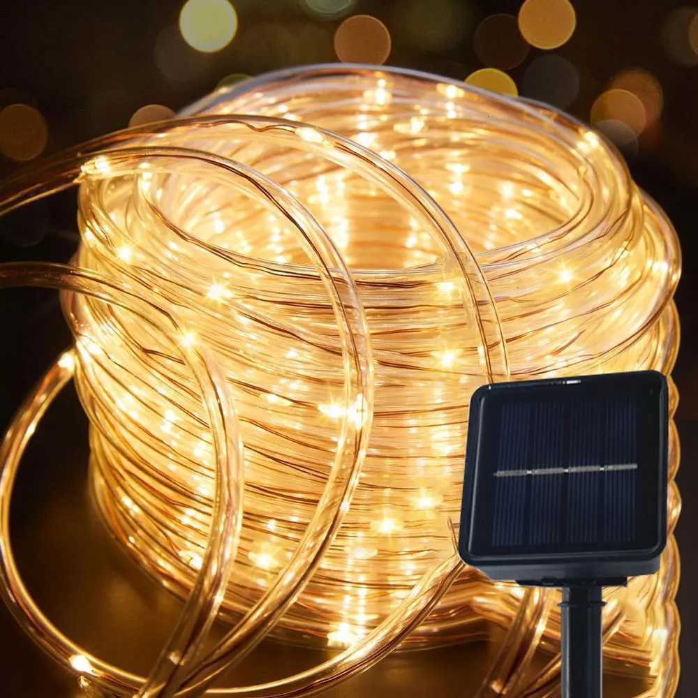 Outdoor Solar Tube Rope Led Light Garden Christmas Decoration Fairy String Light 32m/22M/12M/7M Outdoor Wedding Party Led Lamp M251113