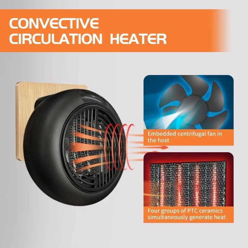 ound Wall-Mounted and Desktop Electric Heater Dual Purpose Silent Heater with Remote Control Fast Heating for Home Dorm Office Y251113