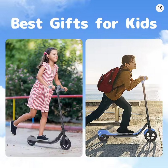 Mankeel MK029 Kids Electric Scooter 6-12 Years Colorful Flashing Lights 6-8km Range Max 14km/h Smart Bluetooth Music E-Scooter