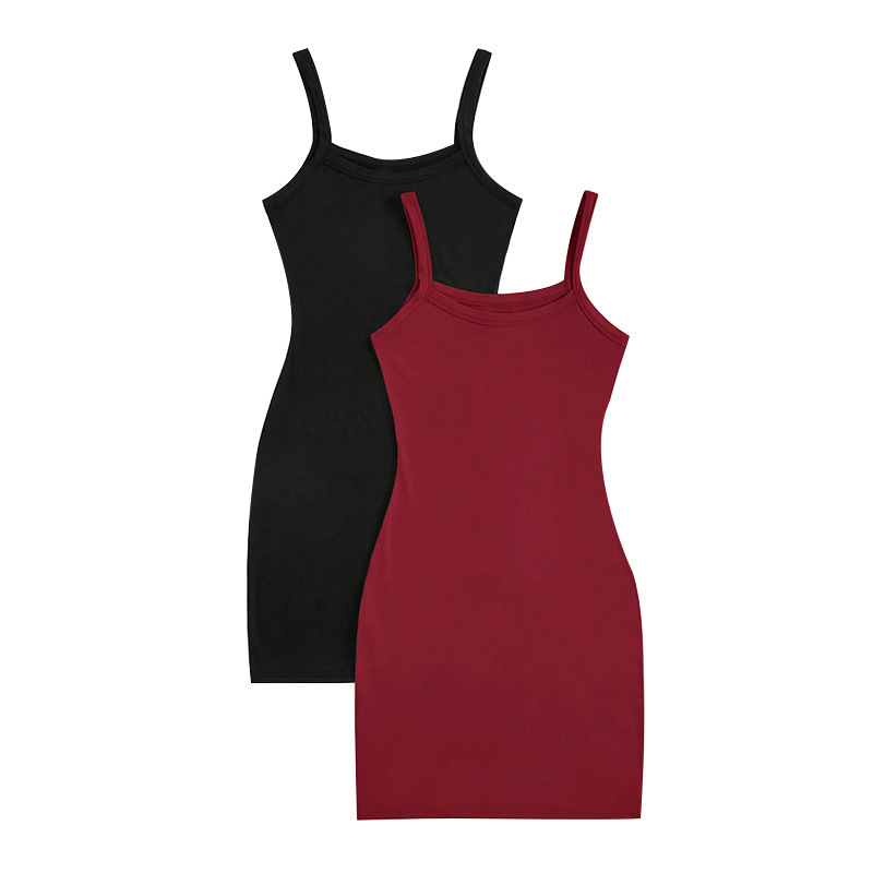 Dress 2025 Summer New Style Sexy Solid Color Strap Skirt for Women