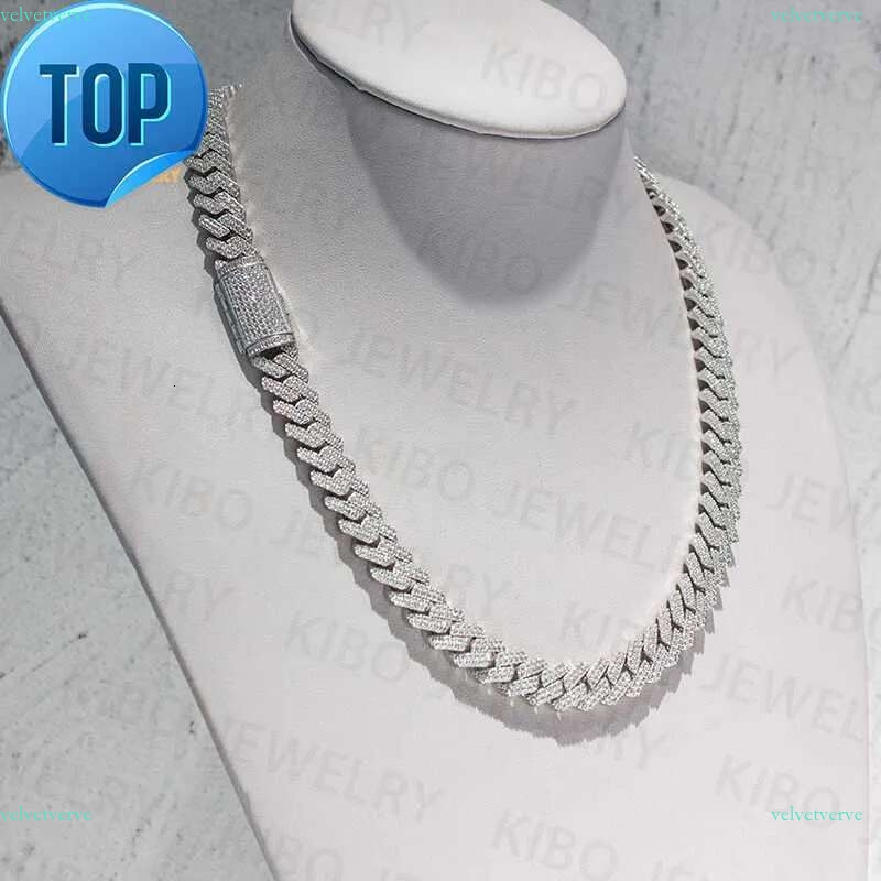 Rapper Jewelry Iced Out Hiphop Necklace For Men 8mm 10mm 12mm Sterg Sier lab dia moissanite cuban k chain very nice