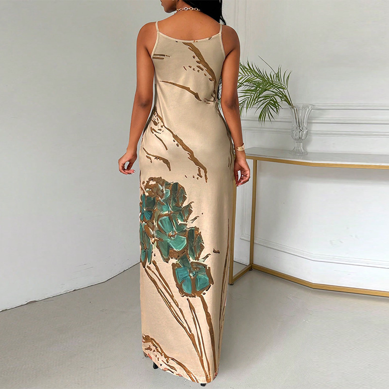 Dress 2025 summer new suspender skirt butterfly print one-step skirt