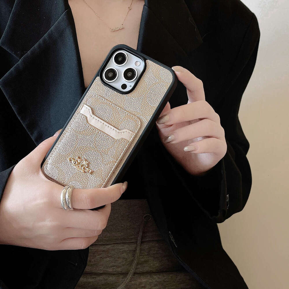 DHelectronics Trendy Brand Patchwork Dual Slot iPhone 17 Case Coin Card Holder 14 Protection 16 Pro Max Shockproof