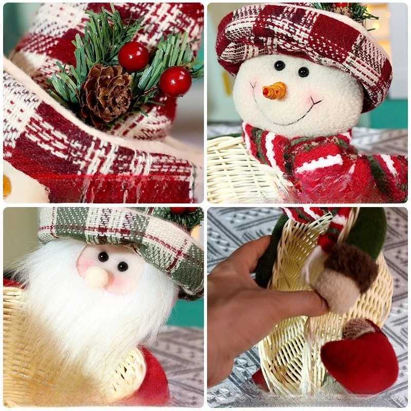 Christmas Christmas Candy Basket Decoration Desktop Table Centerpiece for Holiday Party Home Decor Festive Gift Filling Fruit Holder Y251113
