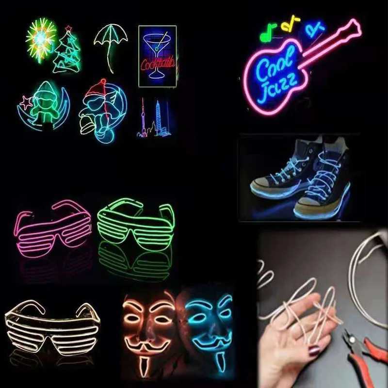 10M LED Neon Light Flexible Glow EL Wire Dance Party Outdoor Christmas Decoration Light Rope Tube Strip LED Strip W251112