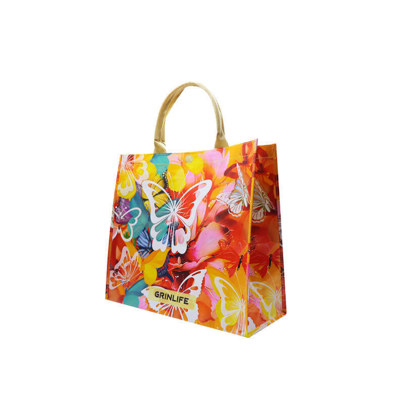 designer bag New environmentally friendly portable with printed waterproof beach travel, large capacity single shoulder women's tote bag