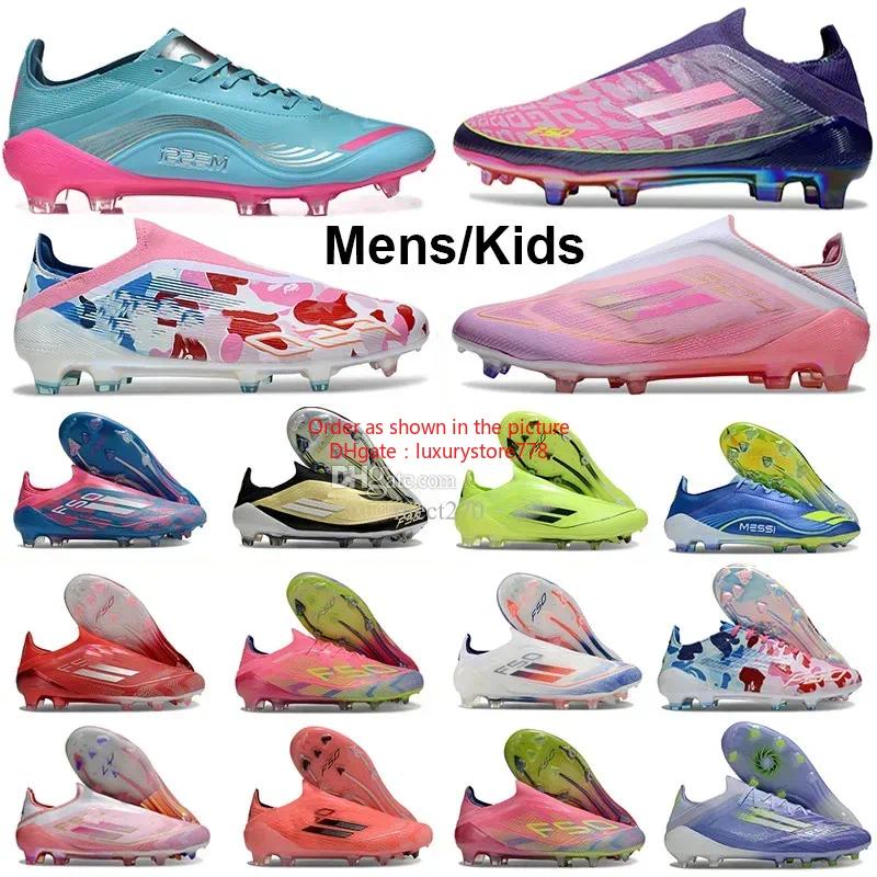 Mens Kids Soccer Cleats Lionel Messis F5O Bapxe x 50 Pure Victory Sparkfusion Lamine Yamal Road To Glory Triunfo Estelar Messis FG Youth Coral Blaze Football Boots