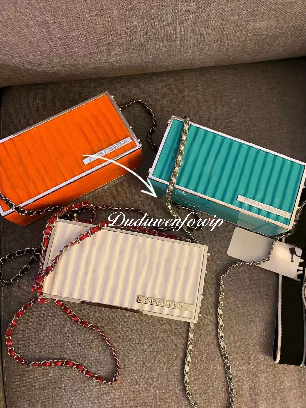 party gift double-C Container Box Color option Fashion outfit Organization 20X7.5X9.5 Coco acrylic case classicevent bag gift packing