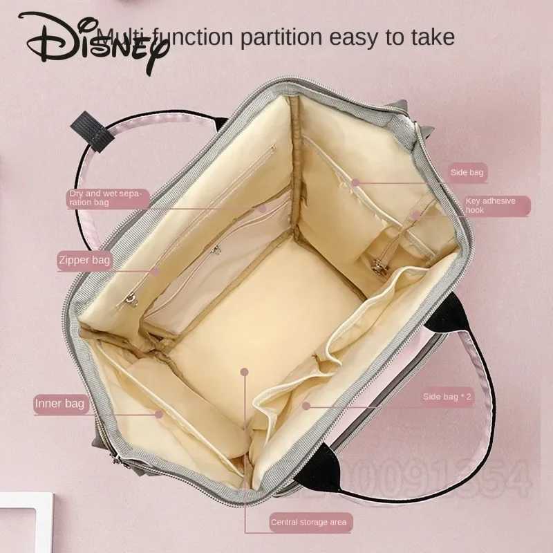 Disneys New Diaper Bag Backpack Luxury Brand Fashion Baby Diaper Bag Backpack Cartoon Baby Bag Large Capacity Multi -functionXJ250412