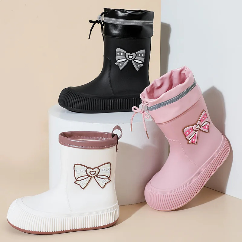 Womens fashion Medium tube Rain Boots Trendy Waterproof boots Leggings Lightweight Durable Slip Resistant Knee Boots 250410