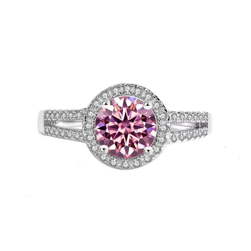 New Arrival Womens Luxury Platinum Plated Sterling Silver Geometric Circle Wedding Ring Womens Birthday Party Gifts Daily Wear